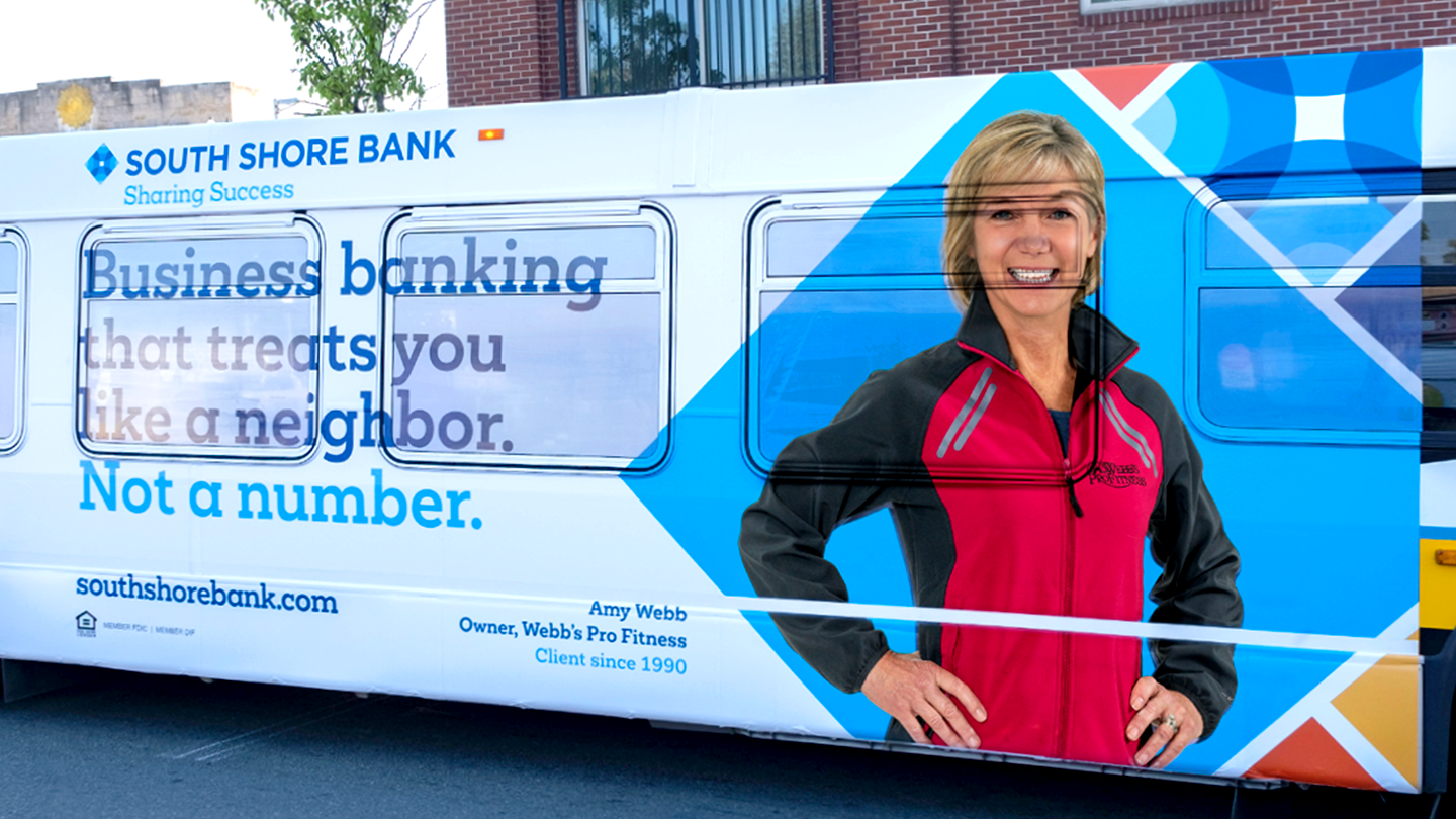 South Shore Bank Bus Wrap